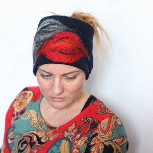 opaska damska haftowana na podszewce