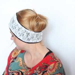 opaska damska koronkowa biała