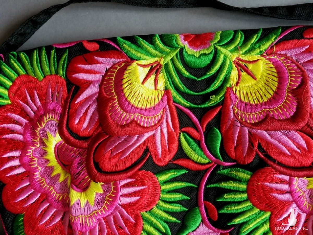 torba haftowana hmong kwiaty etno boho
