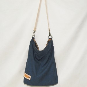 Torba worek xl skóra canvas morski