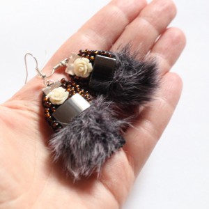 kolczyki etniczne z różami