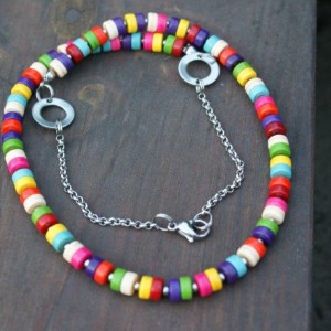 Naszyjnik howlit w stali szlachetnej