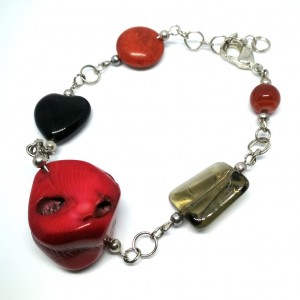 bransoletka elegancka stylowa boho etno handmada koral