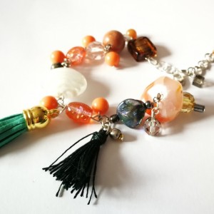 bransoletka etno boho folk frędzle chwosty handmade
