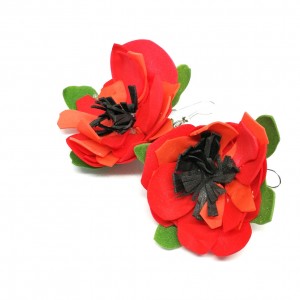 kolczyki maki lekkie handmade boho orient