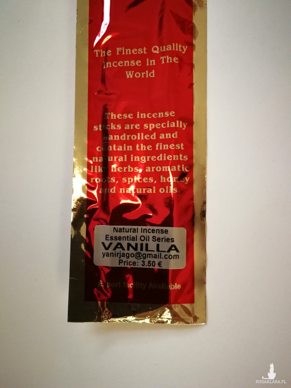 Naturalne ręcznie robione kadzidła proszkowe- zapach vanilla