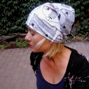 czapka damska dzianina misie codzienna handmade