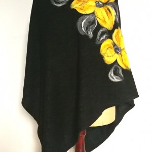 czarne pocho filcowane wełną merynosów handmade