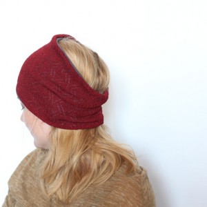 opaska koronkowa bordo handmade