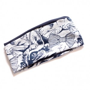 opaska dzianinowa kolorowa wiosenna w koty