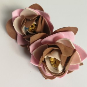 klipsy beżowe jesienne kwiatowe handmade folk lekkie