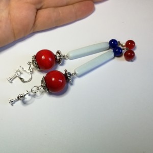 Klipsy etno folk boho koraliki długie lekkie