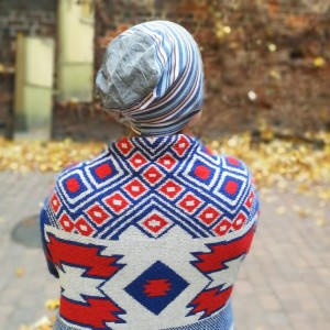 czapka męska damska handmade sportowa w paski