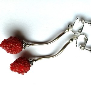 klipsy poziomki lekkie owocowe sexy handmade-pocałuj mnie w poziomkę