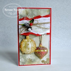 Kartka świąteczna z bombkami