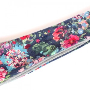 opaska dzianinowa kolorowa wiosenna w kwiaty