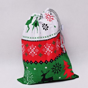 Worek na prezenty worek świąteczny, worek prezentowy, opakowanie na prezent sweterek zielony rozm M