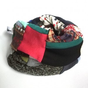 komin patchworkowy zimowy boho handmade kolorowy ciepły