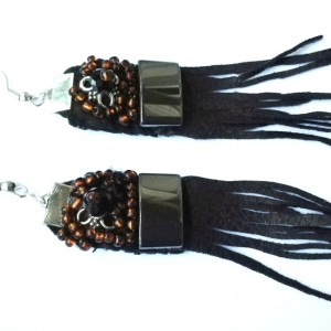 kolczyki wiszące eco skóra długie boho