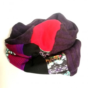 komin ciepły duży szyty patchworkowo kolorowy damski