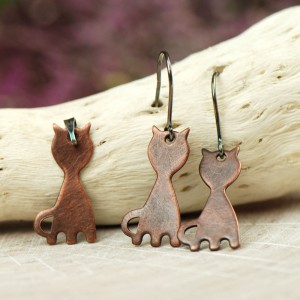 Kotki - komplet biżuterii z miedzi c648