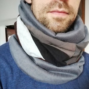 komin męski patchworkowy zimowy boho handmade kolorowy ciepły