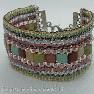 Multikolor bransoletka z krosna handmade beading