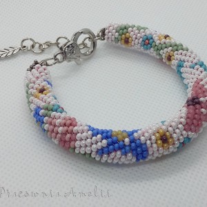 Wąż kwiatowy bransoletka handmade beading