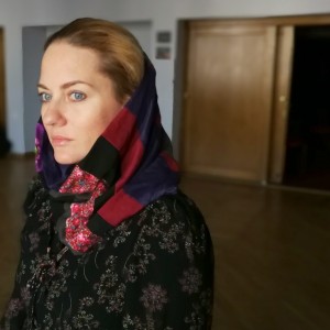 komin patchworkowy zimowy boho handmade kolorowy ciepły