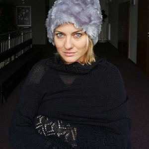 czapka futrzana zimowa ciepła długa handmade kolor szara