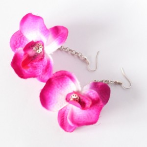 kolczyki kwiatowe wiosenne storczyki