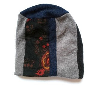 czapka damska miękka zimowa patchwork boho handmade