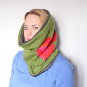 filcowany wełniany  miły i ciepły komin handmade 11