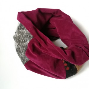 komin kolorowy ciepły patchworkowy boho etno zwariowany handmade