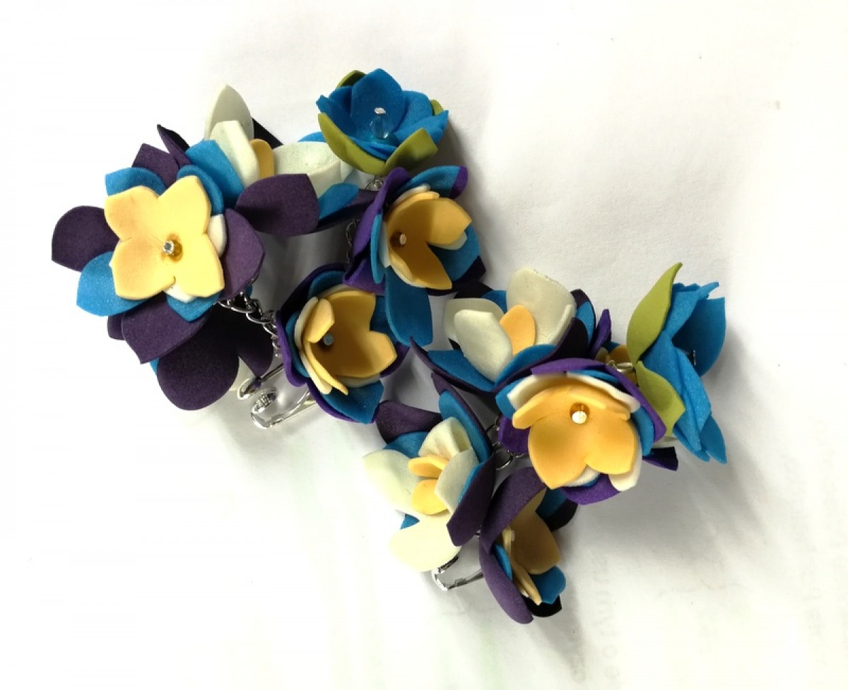 klipsy kwiatowe handmade wykonane w pojedynczym egzemplarzu