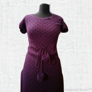 ażurowy fioletowy długi  sweter