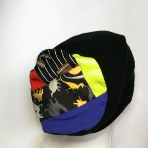 czapka damska czarna ciepłą zimowa patchwork