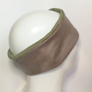 opaska damska skóropodobna brąz i khaki