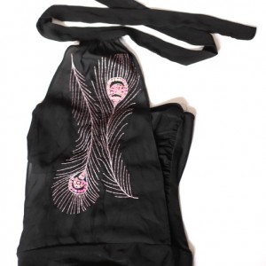 bluzka z cekinowym piórem