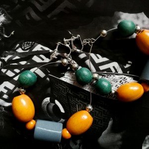 klipsy koła duże kolorowe handmade