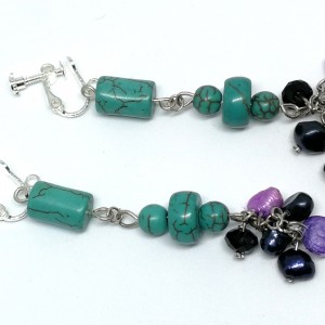 klipsy handmade turkusowe eleganckie boho
