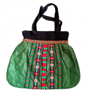 torebka damska retro zielona handmade