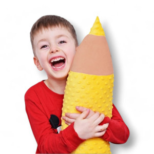 Kredka minky, ochraniacz, poduszka wałek, zagłówek dla dziecka, podłużna poduszka, duża kredka żółta