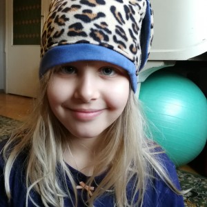 czapka panterka z uszami dla dziewczynki