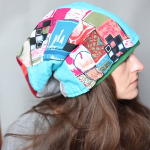 czapka dresowa patchworkowa damska