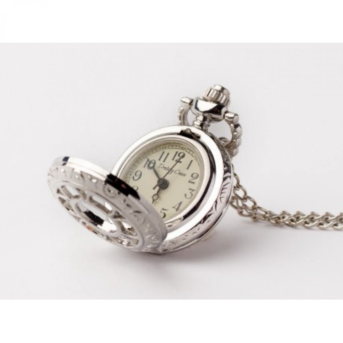Bratek (Silver) - zegarek wisiorek na łańcuszku