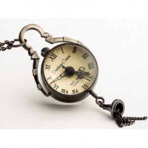 DROBINA CZASU (BLACK) - zegarek wisiorek na łańcuszku