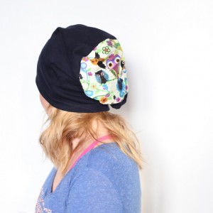 czapka damska dzianinowa w sowy