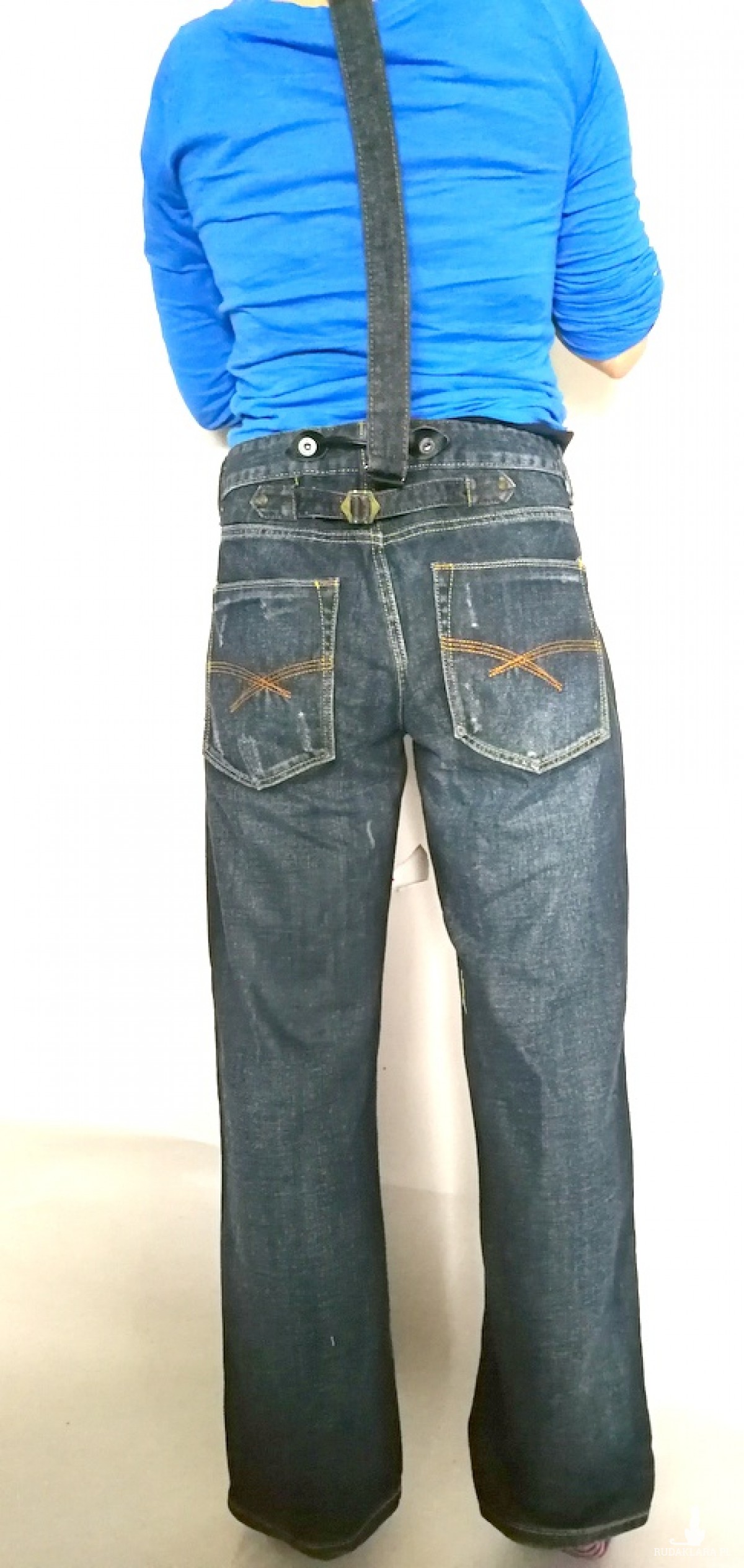 spodnie jeansy podszywane patchworkowo kolorowe boho denim handmade
