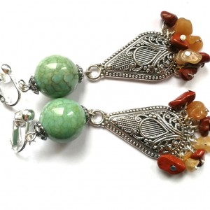 klipsy etno boho kolorowe hipi handmade